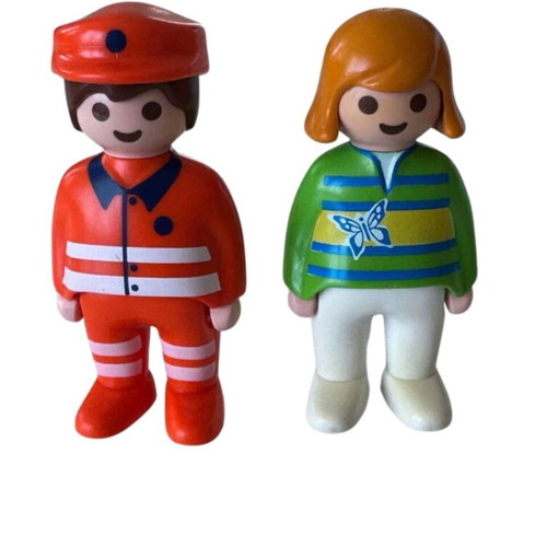 Playmobil figures set of 2, firefighter and child, like new