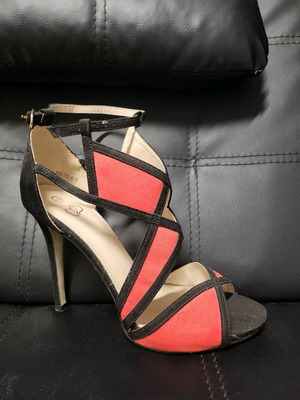 Sandals new size 40 black and red
