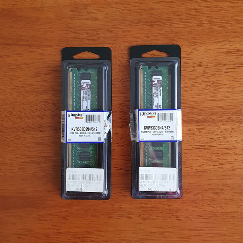 Kingston ValueRAM 1GB DDR2 533MHz RAM set used