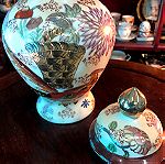  Vintage σετ 2 τμχ. από Jar και βάζο κινέζικα ζωγραφισμένα στο χέρι..Τιμή Σετ