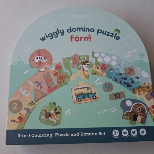 Djeco Puzzle Duo, Domino Puzzle and Wiggly Domino Puzzle Farm set like new