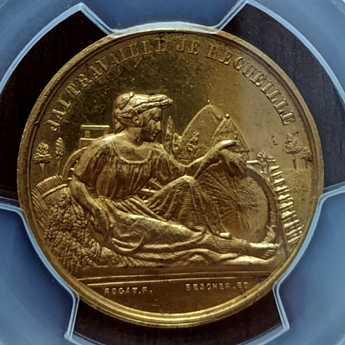Gold Medal France Specimen PCGS SP 62 New 18K 13.01g
