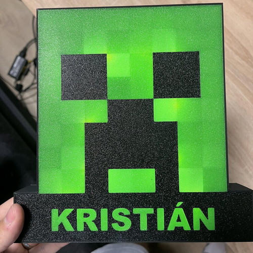 Minecraft Creeper lamp like new with customizable name
