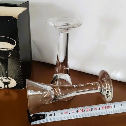 Boda Snubbar Crystal Liqueur Glasses New Vintage Set of 2