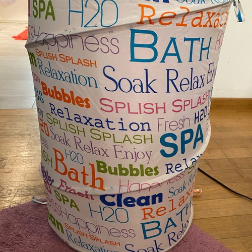 Modern Home laundry basket like new, round 43x55 cm
