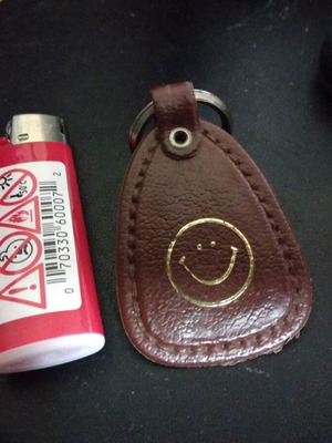 Smiley Leather Keychain like new
