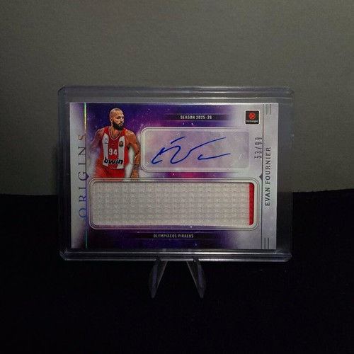 Evan Fournier Patch Auto /99 Panini Origins Euroleague 2025-26 Olympiacos card