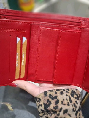 KOION leather wallet new, red