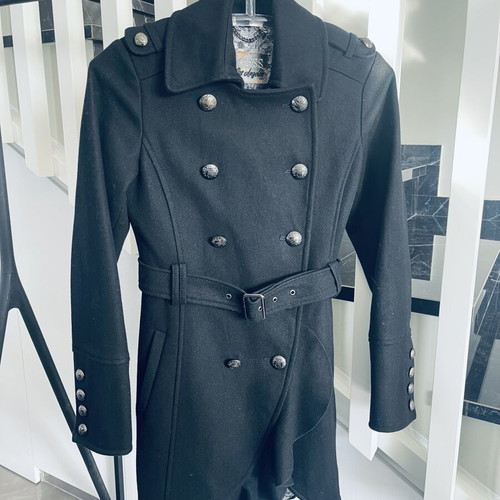 Guess Double-Breasted Wool Blend Coat Black Edition like new, size S