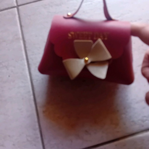 Gift bag new with bow and clasp red wine color