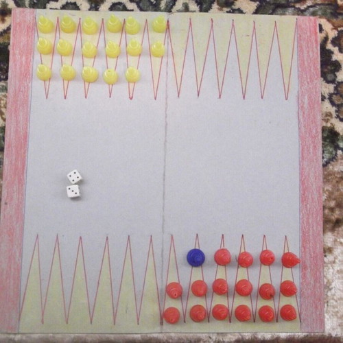 Vintage Greek chess and checkers game used, 70's