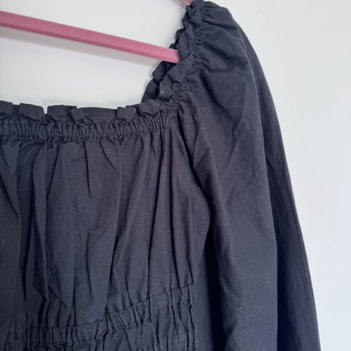 Cotton long sleeved black mini dress like new, XS-S