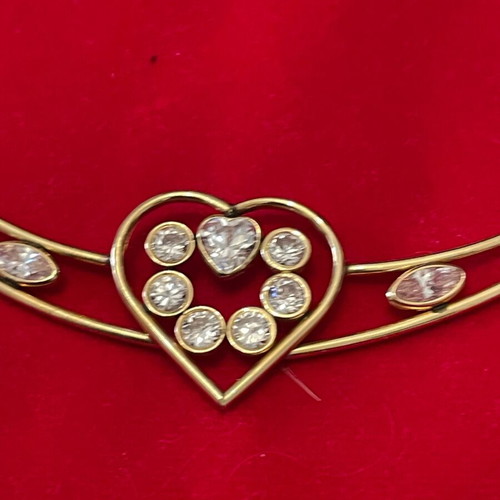 Gold necklace 14K with semi-precious stones used