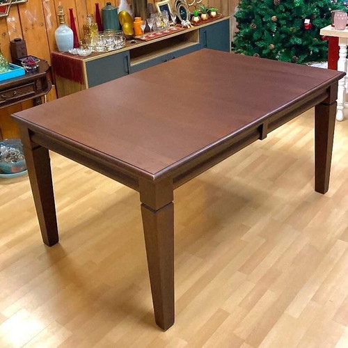 Handmade mahogany dining table, solid wood, 8 seats