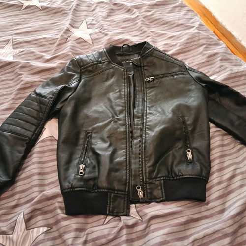 Terranova faux leather jacket like new, size 6-7 years, black