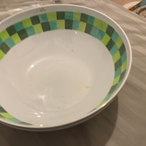Fruit bowls with checkered pattern, two, like new
