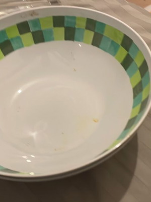Fruit bowls with checkered pattern, two, like new