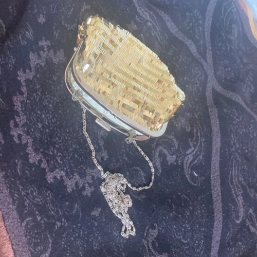 Evening shoulder bag new, gold