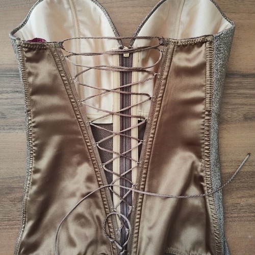 Med Gold Label Corset Bustier like new, beige and gold