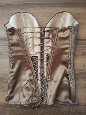 Med Gold Label Corset Bustier like new, beige and gold