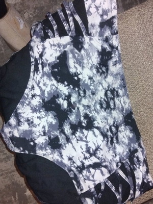 Plus size swimsuit used Parabita black and white, high waist