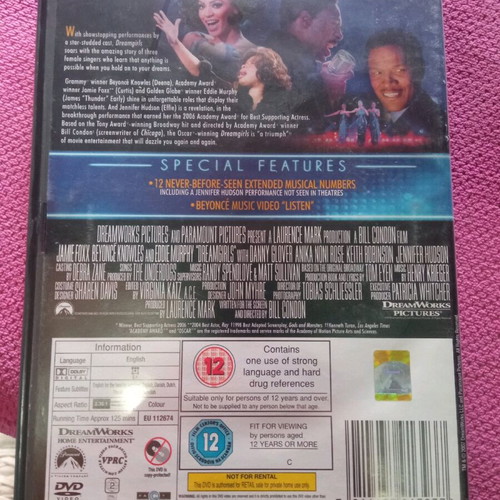 Dream Girls DVD like new, romance, subbed, Golden Globe winner