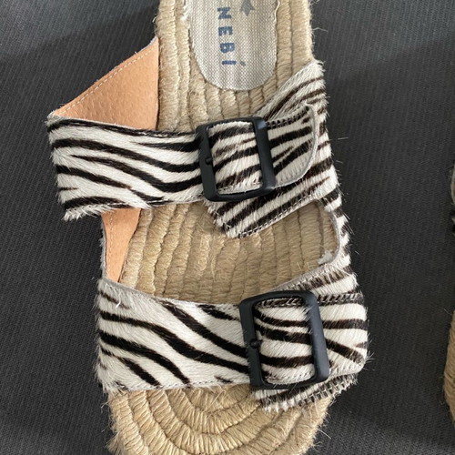 Manebi Calf Hair Nordic Sandals Animalier used, size 39