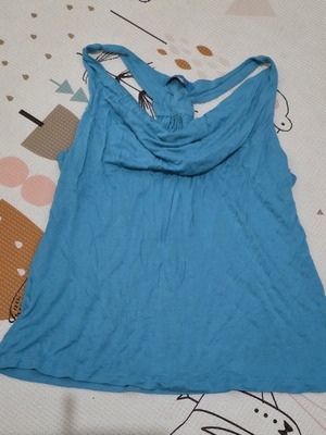 BSB turquoise sleeveless top with cowl neck used, size M