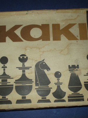 Chess board game used, gift with Klinex bleach, 1960s, missing 3 pawns
