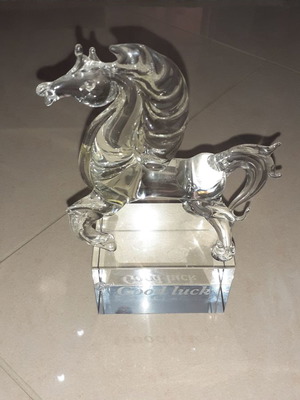 Κρυστάλλινος ίππος μεταχειρισμένος διακοσμητικός