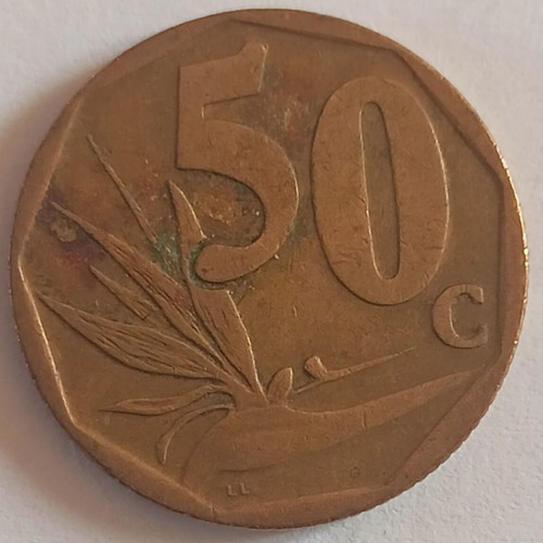 South Africa 50 cents coin 2005 used