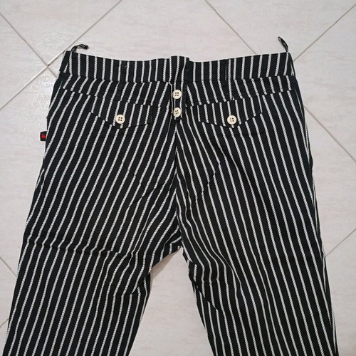 Capri pants striped used, plus size XXL-XXXL, black-white