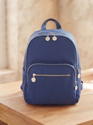 Backpack with Daisy Details, Blue