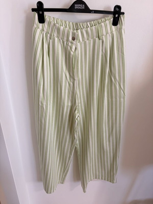 Milkwhite trousers new, oversized green striped summer fabric