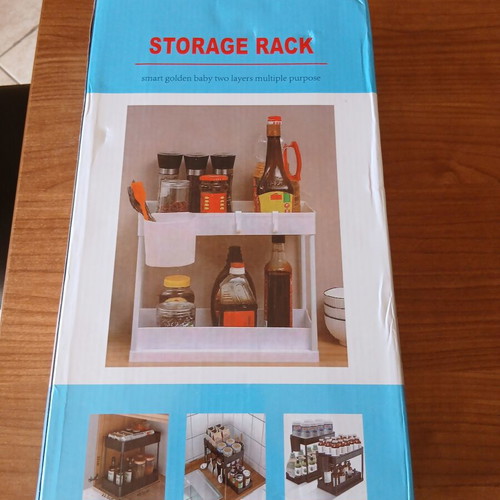 Double storage rack, black