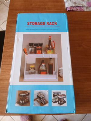 Double storage rack, black