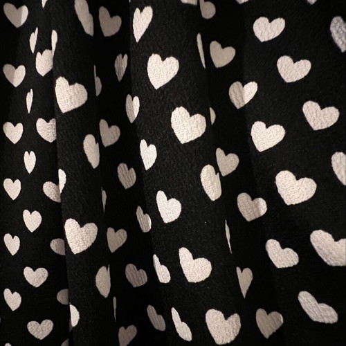 Elastic tight dress with heart print like new, black