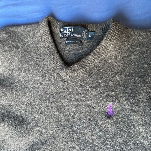 Polo Ralph Lauren gray sweater 100% sheep wool like new