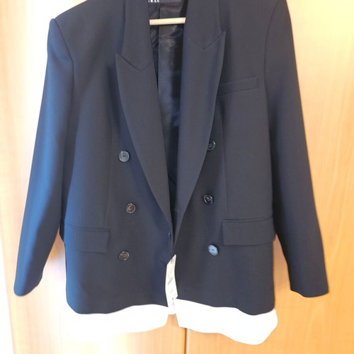 Zara oversized dress-jacket new, size small with medium fit, black-white