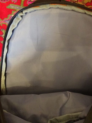 Backpack used, black with 2 compartments
