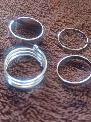 Set of 4 rings, silver-tone, Abel & Lula