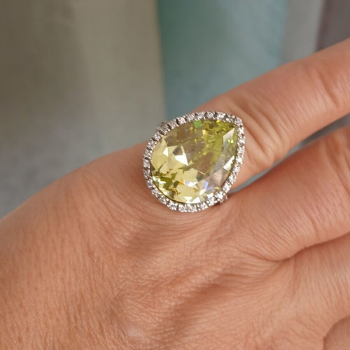Oxette silver 925 ring with sparkling crystals, 16 mm