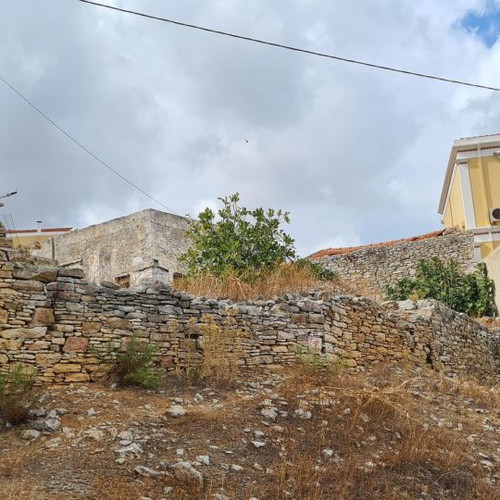 Two-Story Roofless Ruined House 92 m² in Symi with View