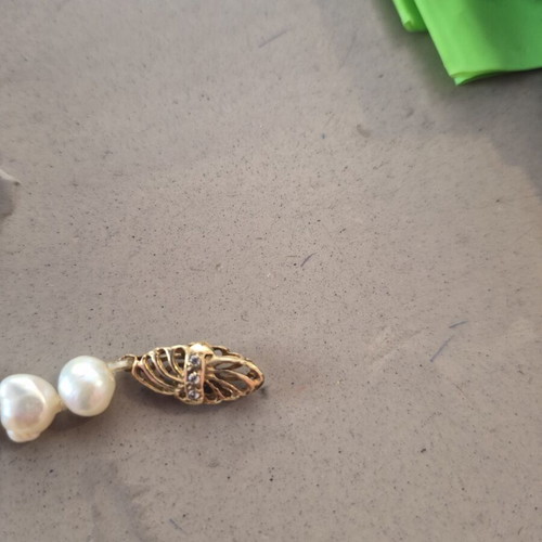 Necklace with freshwater pearls and 14k gold clasp new