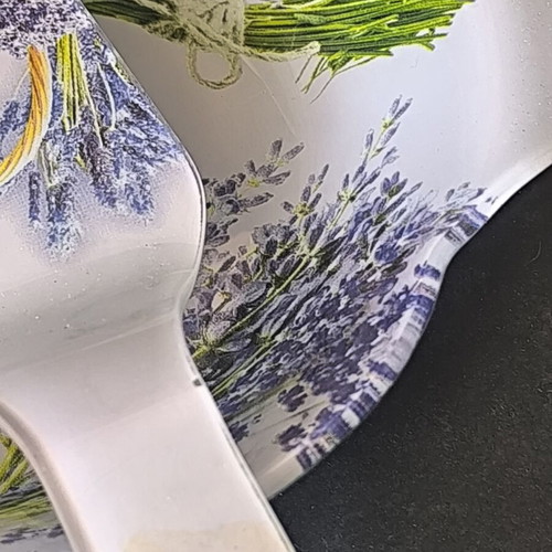 Painted glass bowl with spatula like new set