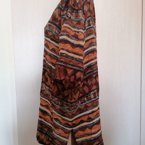 Persona by Marina Rinaldi silk shirt like new, beige and brown, size 1XL/2XL