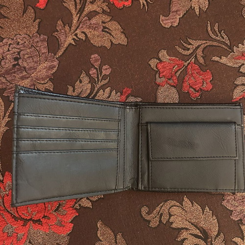 Leather wallet, black, new