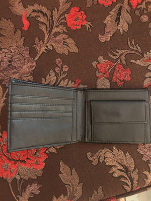 Leather wallet, black, new