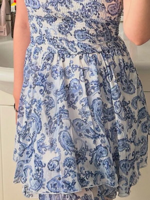 Zara dress like new, size M, white and blue