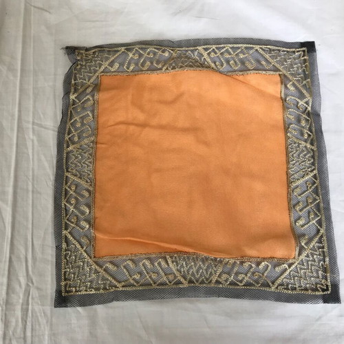 Set of 9 used art deco style napkins, satin and tulle